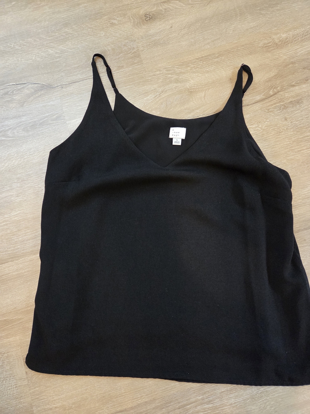 a new day Black V-Neck Camisole with Adjustable Straps